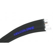 Kabel światłowodowy TELCOLINE E-FTTX-2J-FRP, płaski, czarny, wzmocnienie FRP, G.657