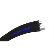 Kabel światłowodowy TELCOLINE 2F FTTX Drop, płaski, czarny, wzmocnienie stalowe, G.657