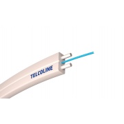 Kabel światłowodowy TELCOLINE FTTH 1J, płaski, biały, LSZH