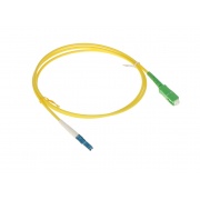 Patchcord LC/UPC - SC/APC simplex, LSZH, 0.5 m, G.657A2, 2 mm, żółty, silver