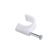 Uchwyt kablowy z gwoździem FLOP, 16 mm, kolor biały, 100 szt. 
