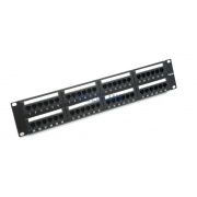 Patch panel 19"/2U, CAT5E, 48 portów, UTP, dual