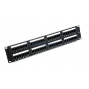 Patch panel 19"/2U, CAT6, 48 portów, UTP, dual