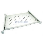 Półka do szafy wysuwana 1U 19", głębokość 450 mm, kolor szary