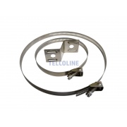 Uchwyt mocujący do muf kopułkowych z obejmami, stal nierdzewna